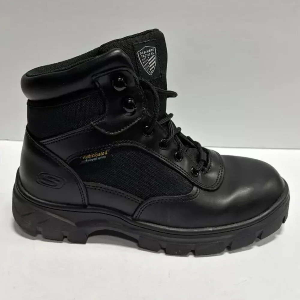 Skechers Men’s Wascana, Black Waterproof Lace-Up Boots, Size 7.5 M